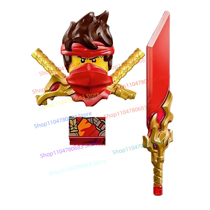 

Строительные блоки MOC, мини-фигурка «Мастер», сборная модель ниндзя, деталь для дисплея, сезон 19, аксессуары для телевизора, декоративная игрушка в подарок