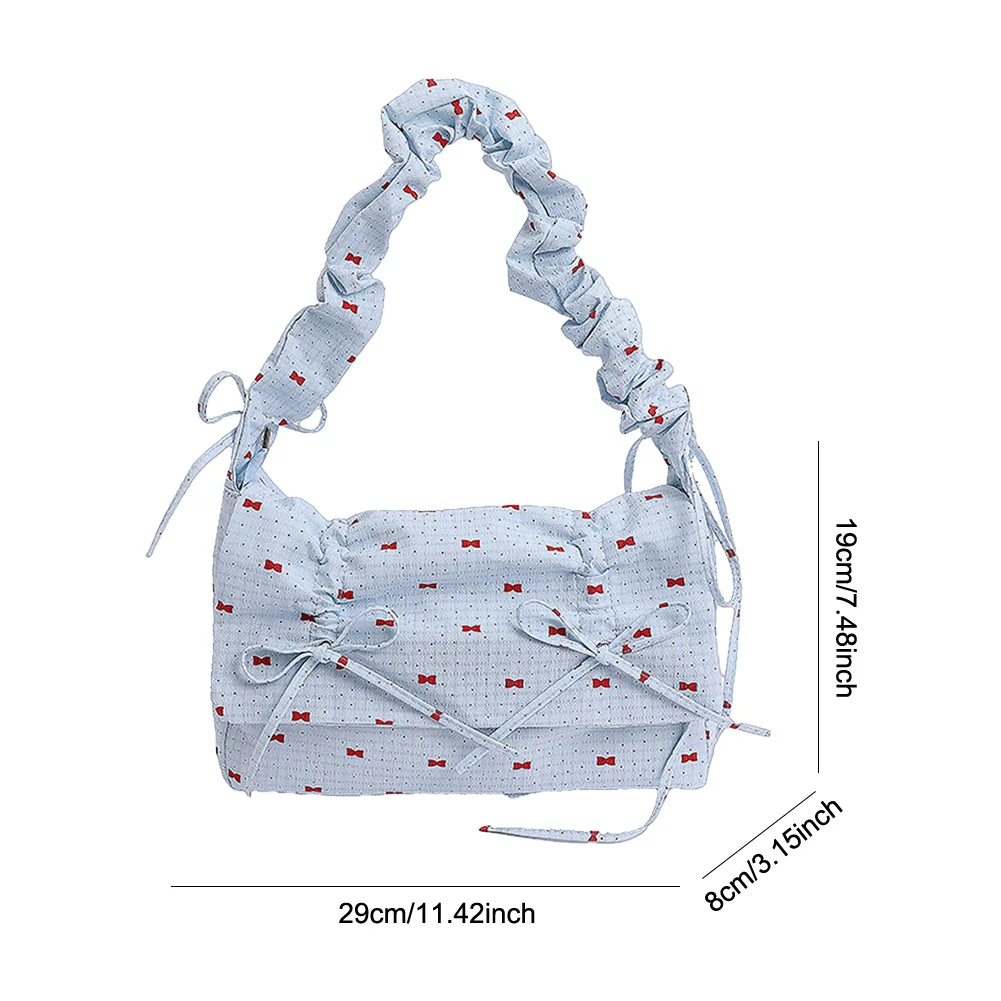 Bow Shoulder Bag Drawstring Shoulder Handbag Top Handle Bag for Women