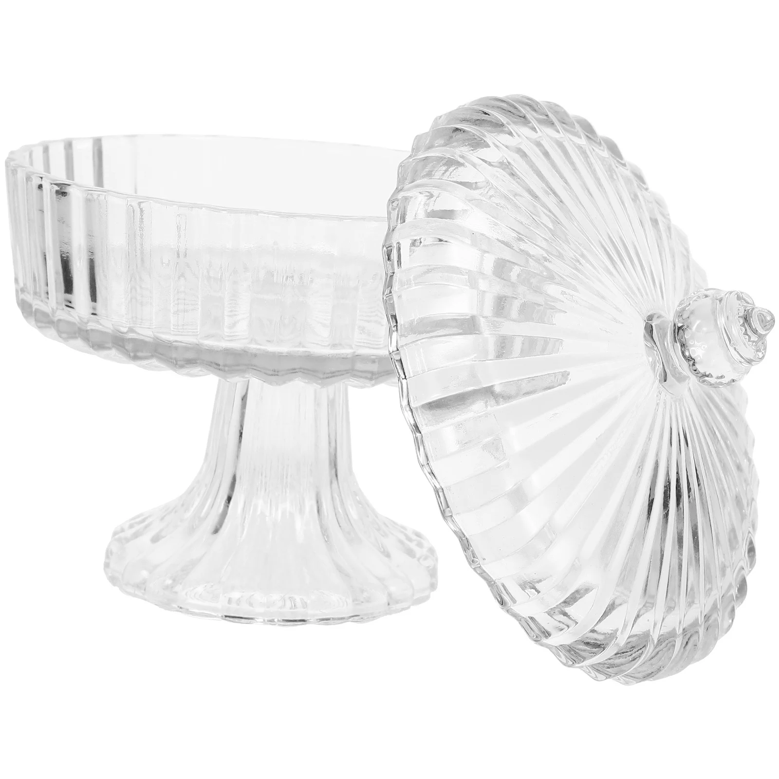 

Glass Jewelry Box Luxury Desktop Storage Jar Clear Household Organizer Candy Container Decorative Trinket Case