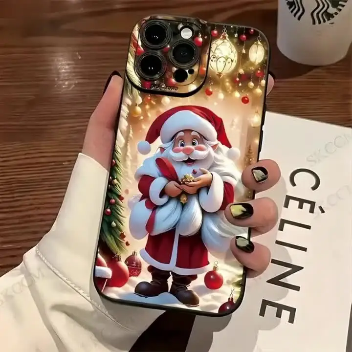 Kreative Weihnachtsmann-Handyhülle für iPhone 16 15 14 13 12 11 Pro Max X XS XR 7 8 Plus 13 15 16Pro 16E SE TPU Weiche Silikonhülle – Detail 4