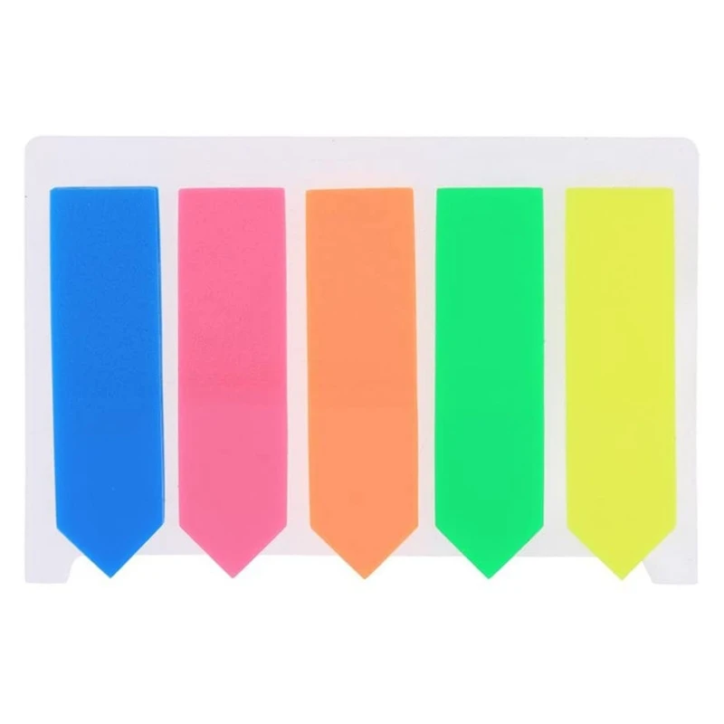 100Pcs Sticky Note Marker Label for School and Office Colored Small Labels, Page Markers, 12 x 44 mm, 5 Colors