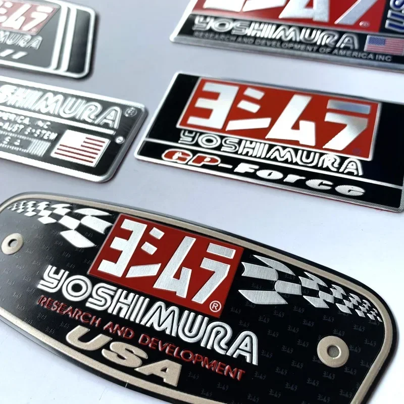 Pegatinas de tubos de escape de aluminio 3D para motocicleta, calcomanías de silenciador resistentes al calor para Yoshimura, Honda, Yamaha, Suzuki,