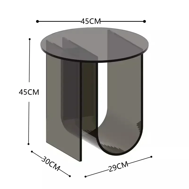 Table d'appoint en acrylique pour salon, canapé, Table basse, petit ménage, chevet Simple, loisirs, balcon, Tables d'angle rondes