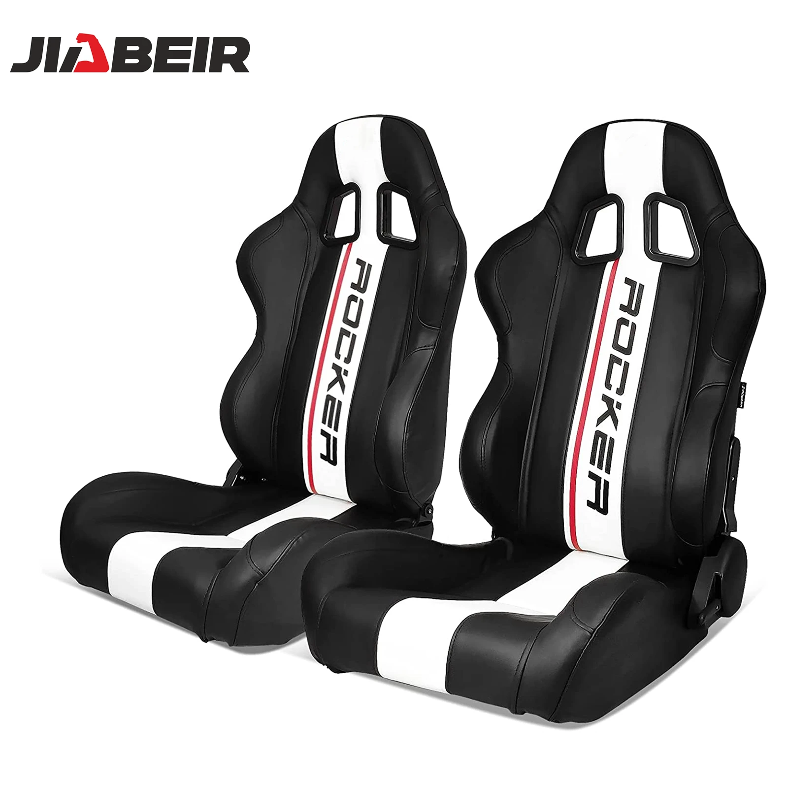 1047Black PVC Leather Universal Vehicle Slider Simulator Gaming Station Adjustable Sim Bucket Racing Seats
