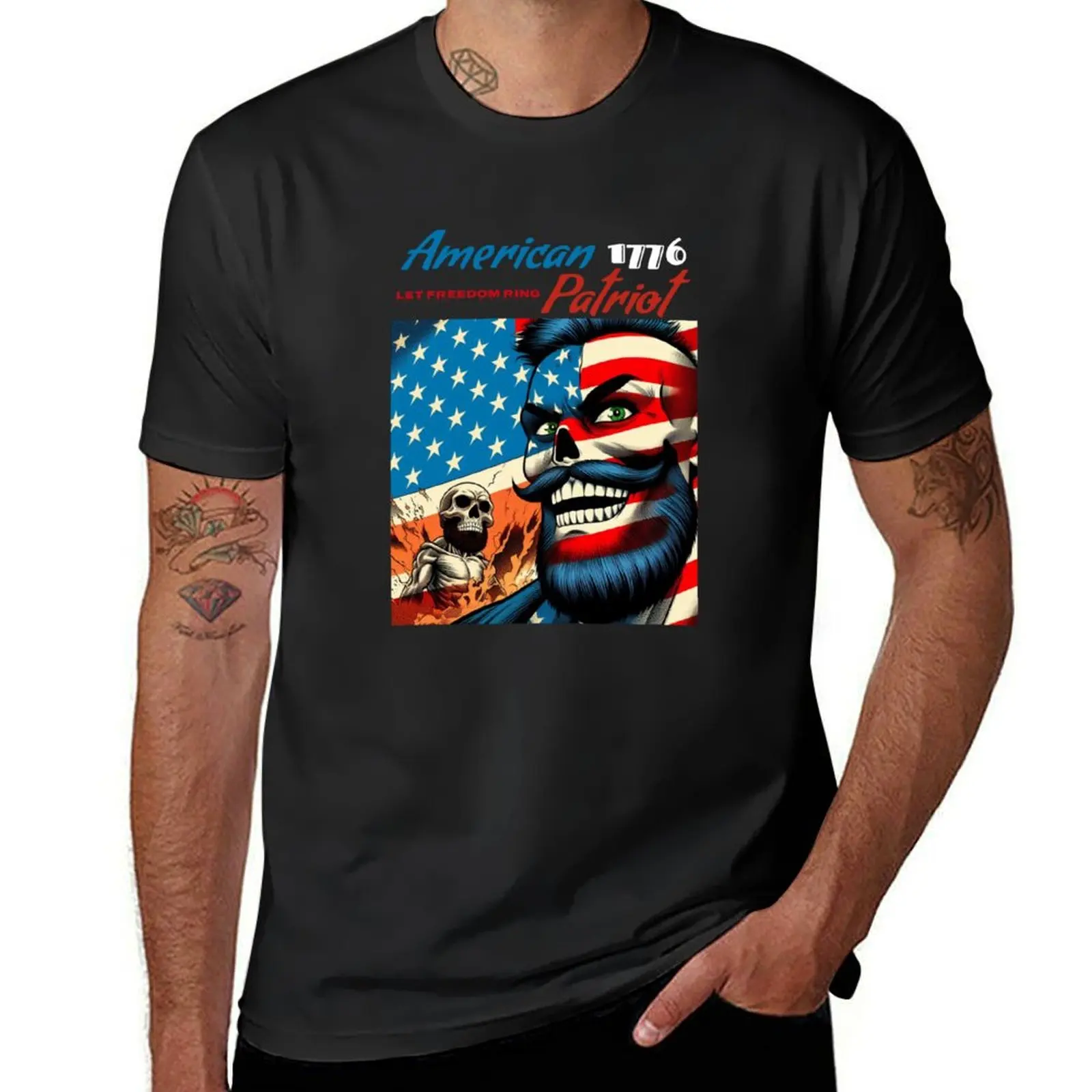 American Patriot 4th of july T-Shirt hippie clothes oversizeds summer clothes anime clothes Men's t-shirts