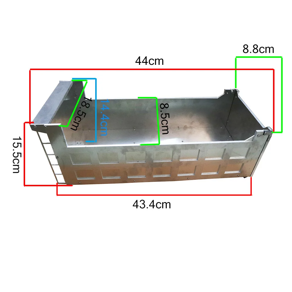 

Aluminum Alloy Model Bucket 6x4 Stainless Steel Trailer for 1/14 Tamiya RC Truck Trailer Tipper Scania Benz Actros Volvo MAN DIY