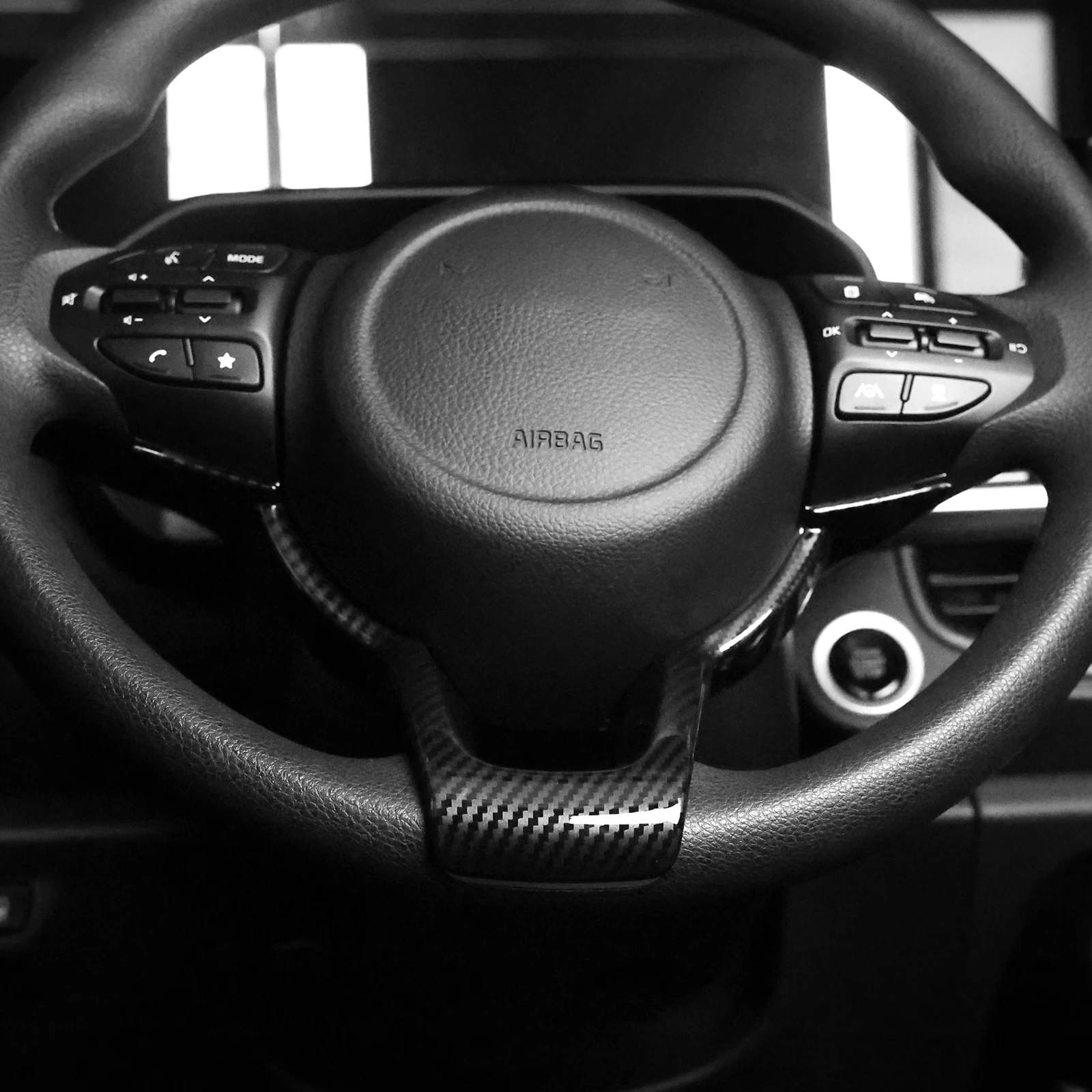 إطار غطاء أزرار عجلة قيادة السيارة ، اكسسوارات التصميم الداخلي للسيارات ، كيا مورنينغ 2020 2021 2022 2023