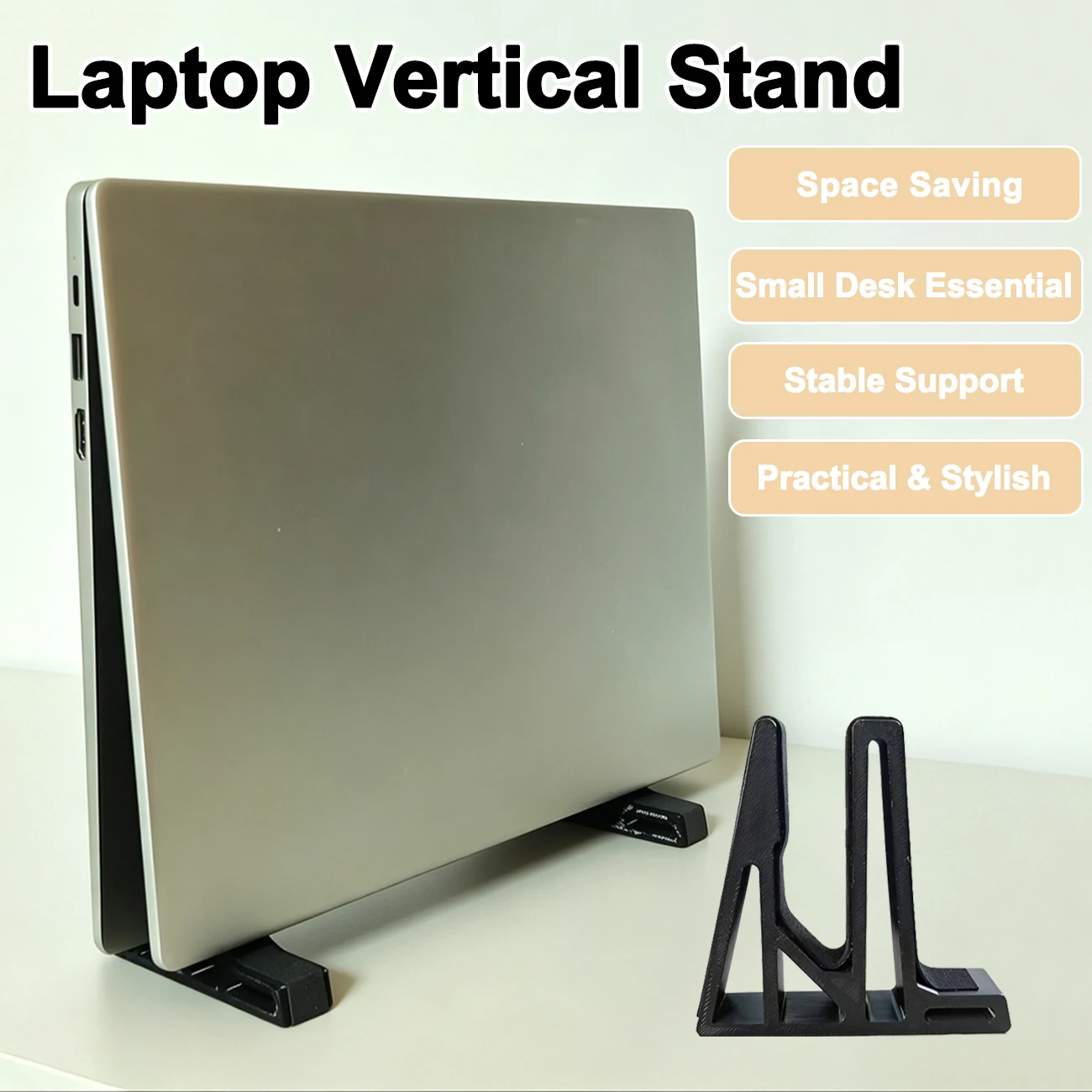 Vertikaler Laptop-Ständer mit Anti-Rutsch-Streifen, aufrechter Desktop-Halter, platzsparender Kühl-Notebook-Aufbewahrungshalter für das Büro – Detail 1