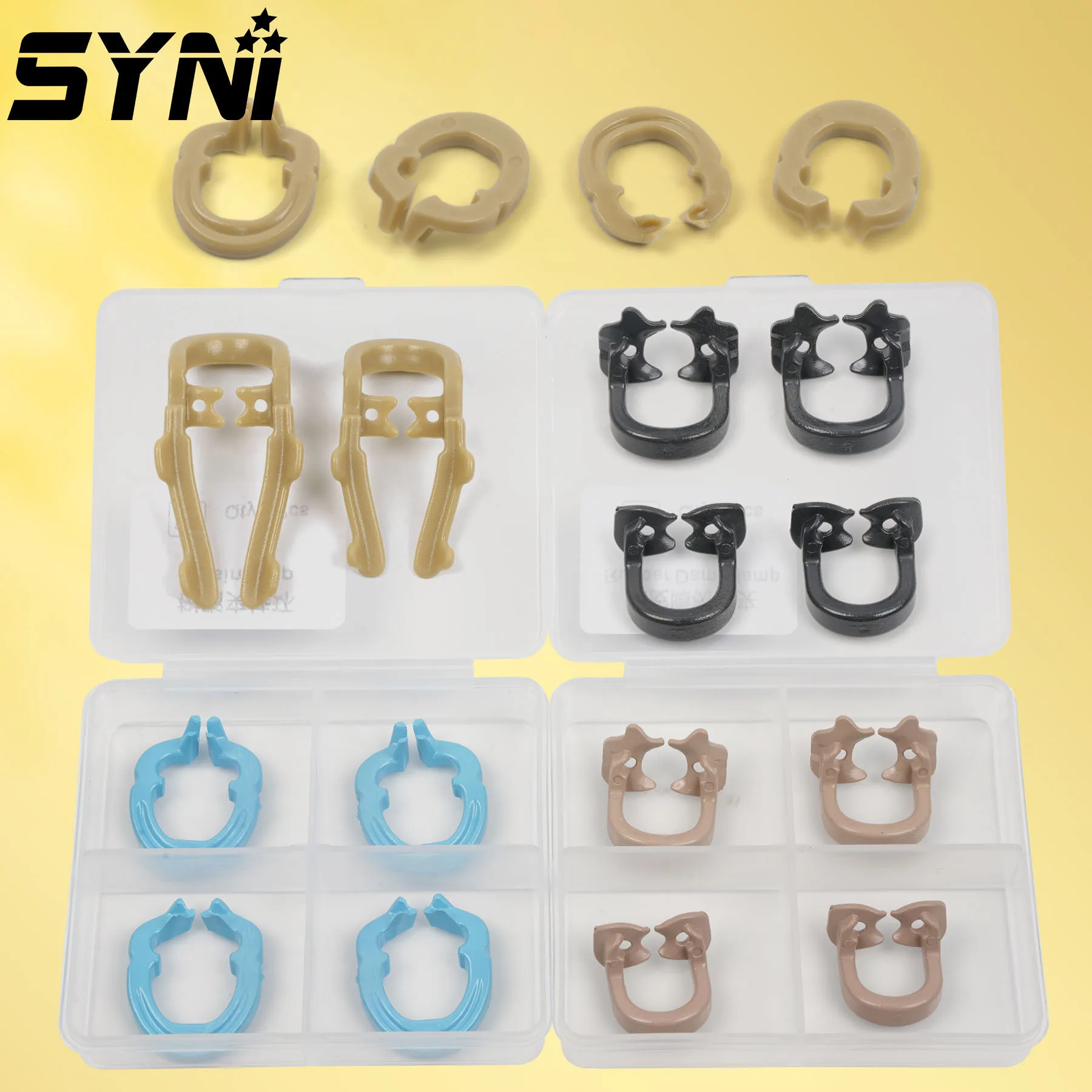 

SYNI Dental Rubber Dam Clamp Barrier Clip Resin Material Separator Ring Can Autoclavable 134°C Dentist Tools