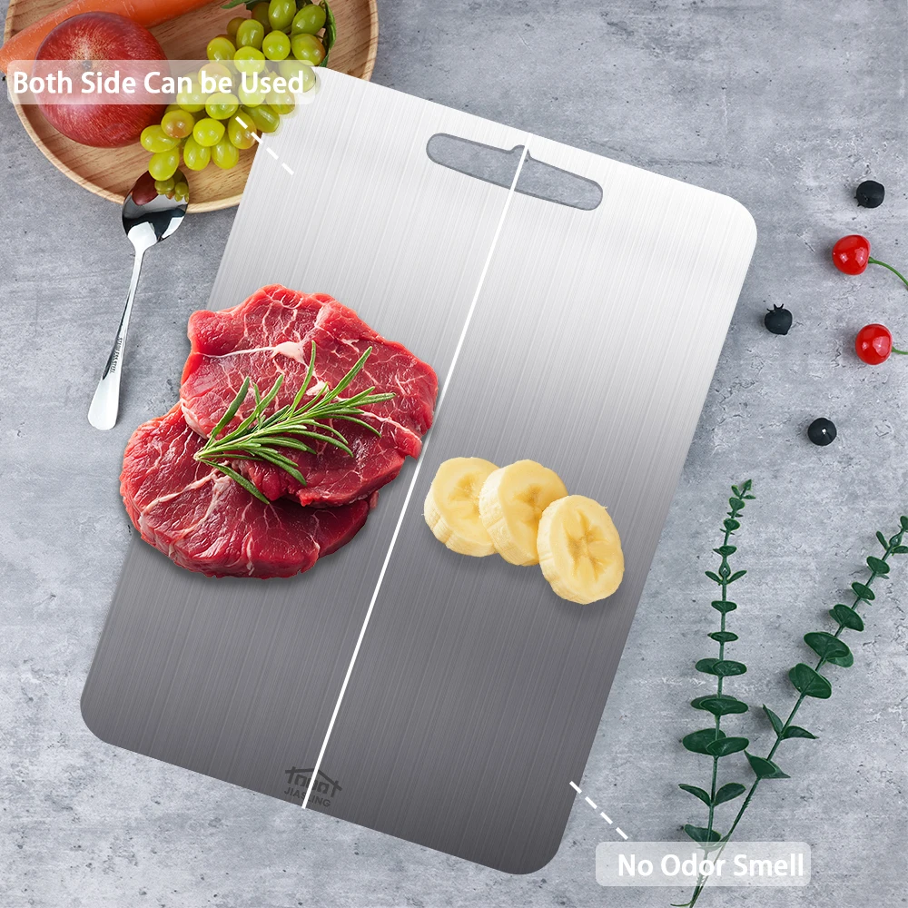 لوح من الفولاذ المقاوم للصدأ ولوح تقطيع للمطبخ المنزلي سميك مزدوج الجوانب لوح تقطيع كتلة العجن لوح العجين