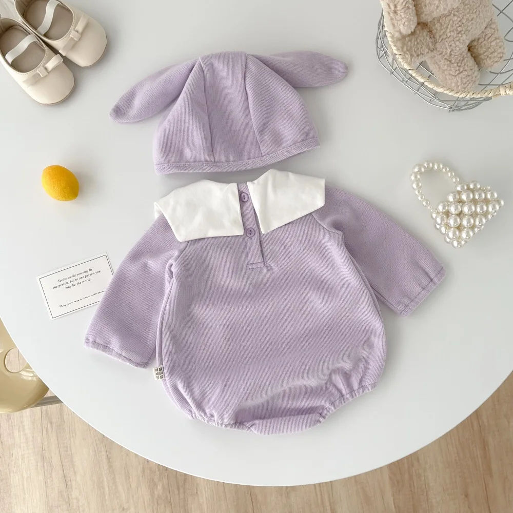 MILANCEL 2025 Spring New Baby Girls Clothes Tulip Embroidery  One Piece Peter Pan Collar Infant Girls Bodysuit&One Piece