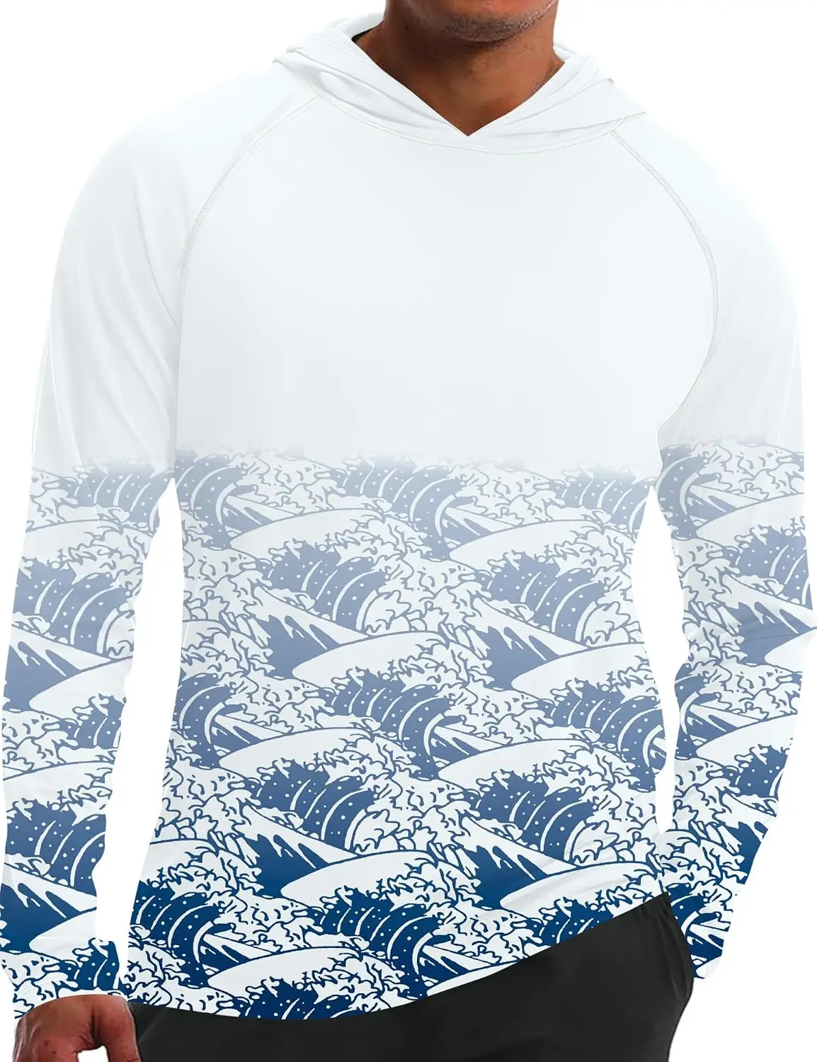iWoo Men's UPF 50+ Sun Protection Hoodie, True-to-Size Long Sleeve UV SPF Fishing Hiking Shirt, Quick Dry Rash Guard