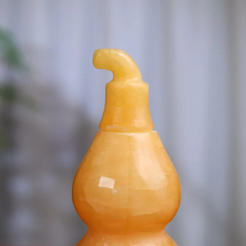 Natural jade gourd ornament for living room, home, TV cabinet, entrance decoration, toothpick holder, living room fortune-bringi