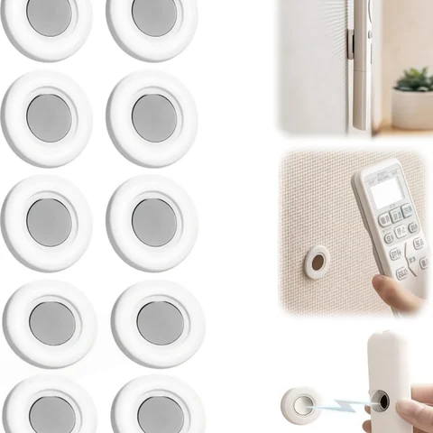 10 Pcs 2026 New Magnetic Remote Control Holder, Silicone Remote Control Organizer, Upgrade Strong Adhesive TV Remote Charger Holder Wall Mount Hole Free Remote Control Organizers Storage