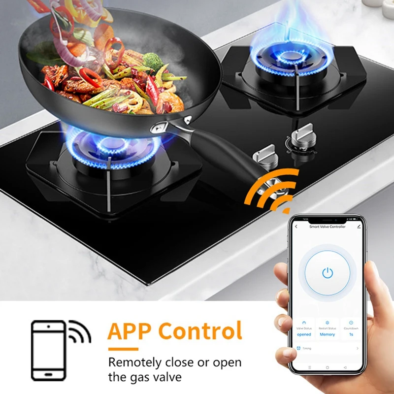 Tuya Smart Wifi Smart Valve Manipulator Gas Adjustable Water Valve Leak Controller Supports Alexa EU-Plug