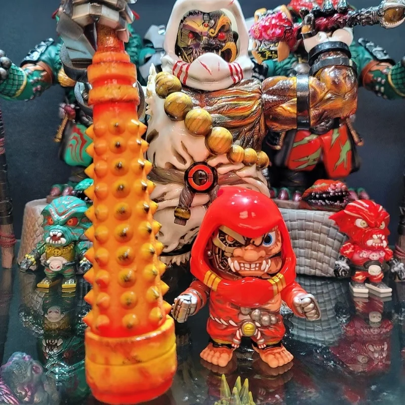 En Existencia, Damo Tian, Rojo, Sofubi de Goma, Figura de Acción de Anime de Goma Suave, Modelo de Juguete, Amuleto Coleccionable, Serie de Regalo, Adornos