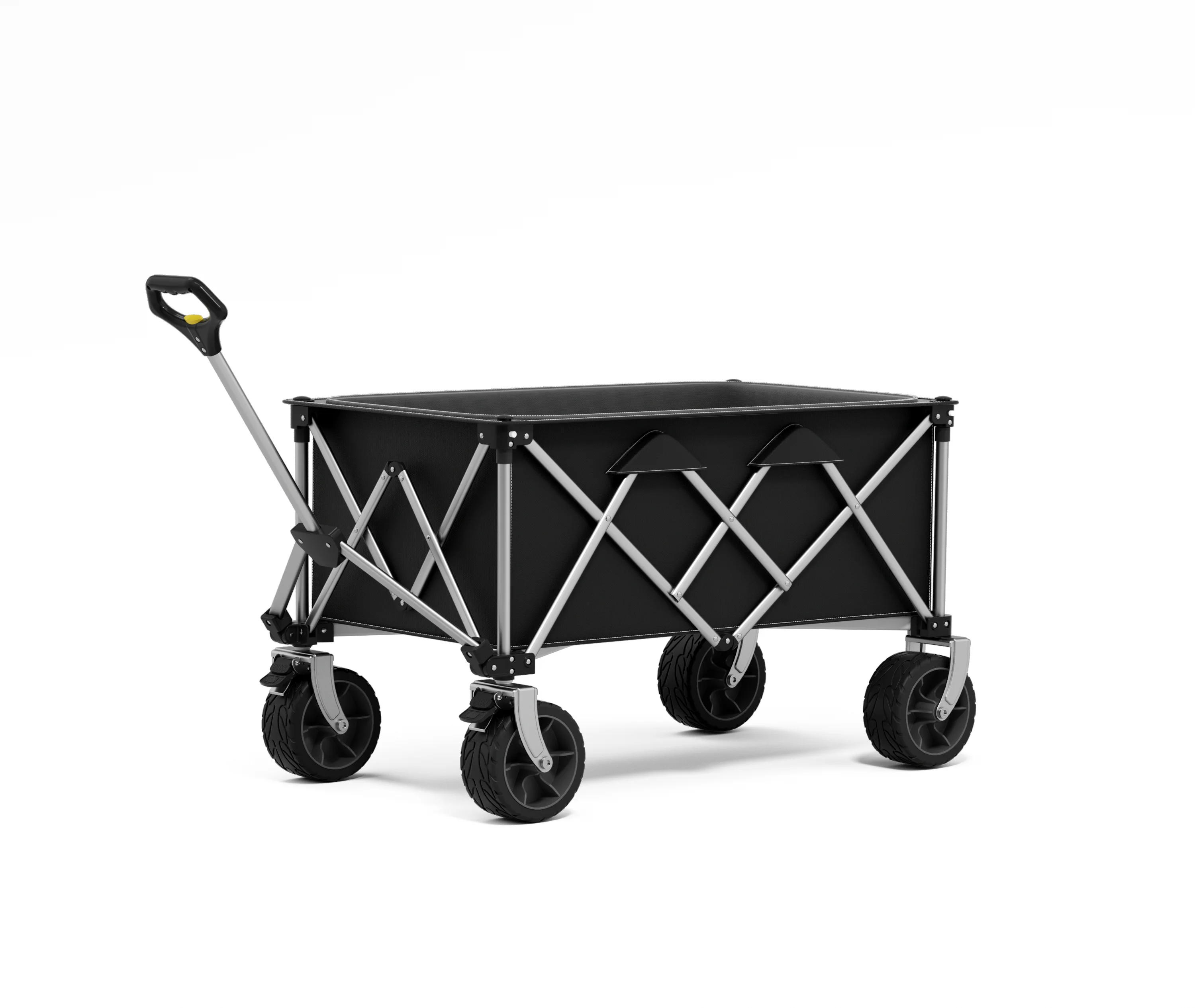 Collapsible Outdoor Wagon  Folding Garden Portable Hand Truck With All-Terrain Beach Wagon Big Wheels, Adjust