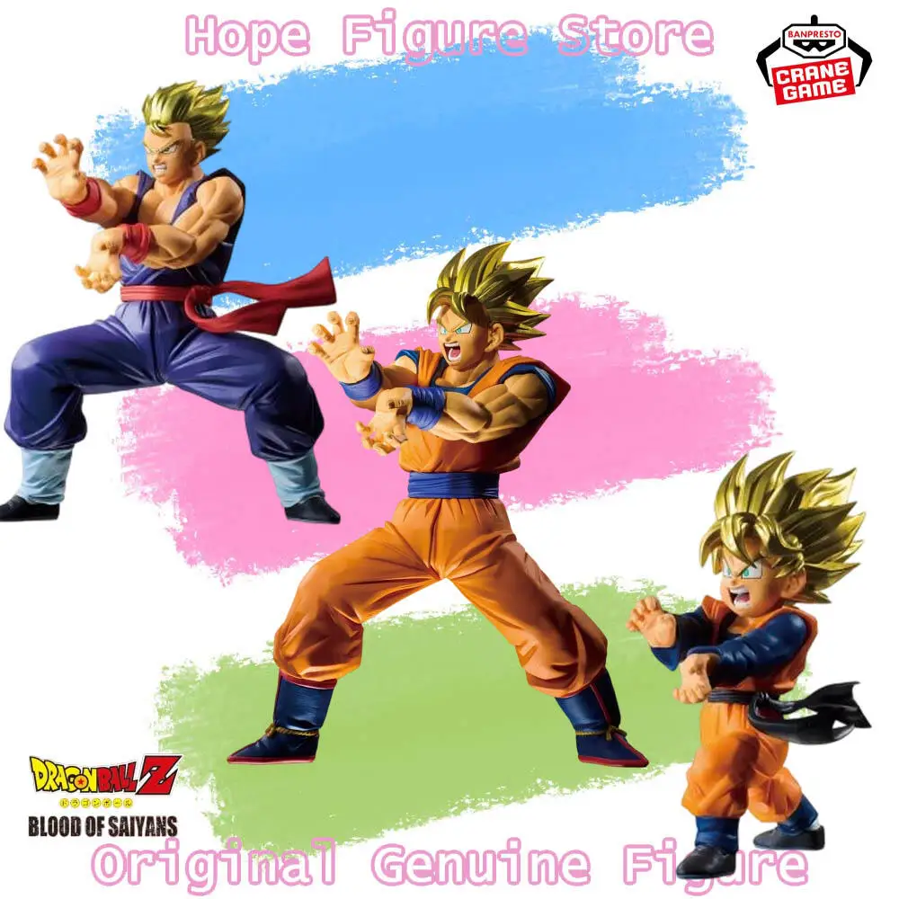 En Stock, Figura Original de Banpresto BLOOD OF SAIYANS de Dragon Ball Z, Son Gohan, Son Goten, Son Goku, Modelo de Anime