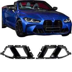 Rejilla de cubierta de marco de admisión de capó de luz antiniebla para BMW G80, M3, G82, G83, M4, 2021-2024, color negro brillante