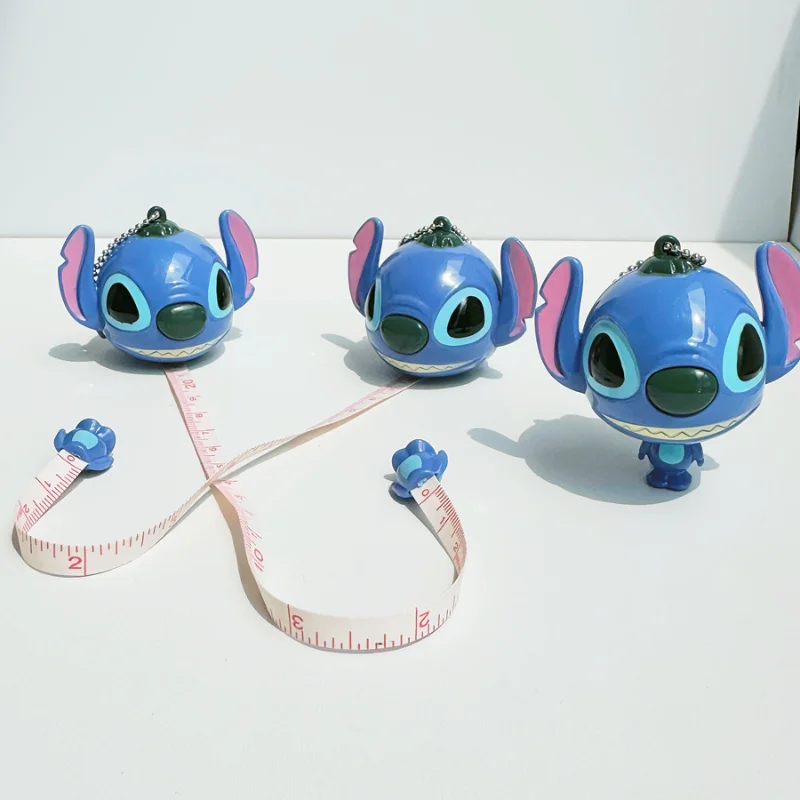 Disney Kawaii Cartoon Keychain Tape Measure Student Girl Heart Measurement Bust Waist Hips Soft Measuring Telescopic Ruler Gift