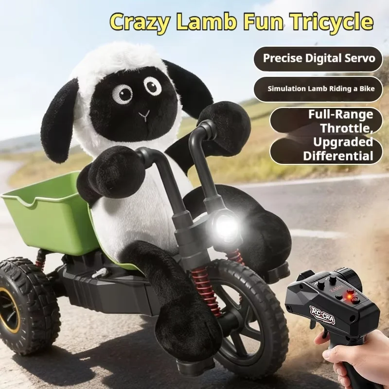 

Cute 2.4g Rc Lamb Electric Tricycle, Full Proportional Throttle High Speed Drift Climbing Stunt Remote Control Car Gifts