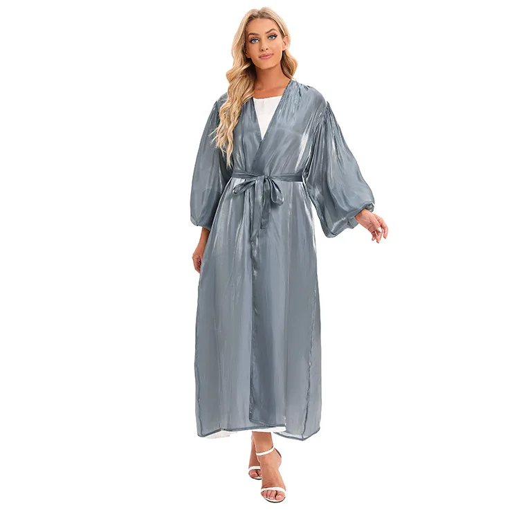 Mode musulmane Abaya élégant modeste mode longue robe nouveau Style manches bouffantes Cardigan approvisionnement Direct d'usine Abayas