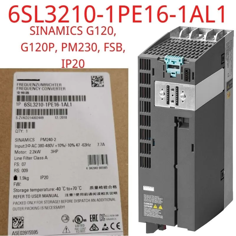 6SL3210-1PE16-1AL1 Brand New SINAMICS Power Module PM240-2 with integrated Class A filter with integrated braking chopper