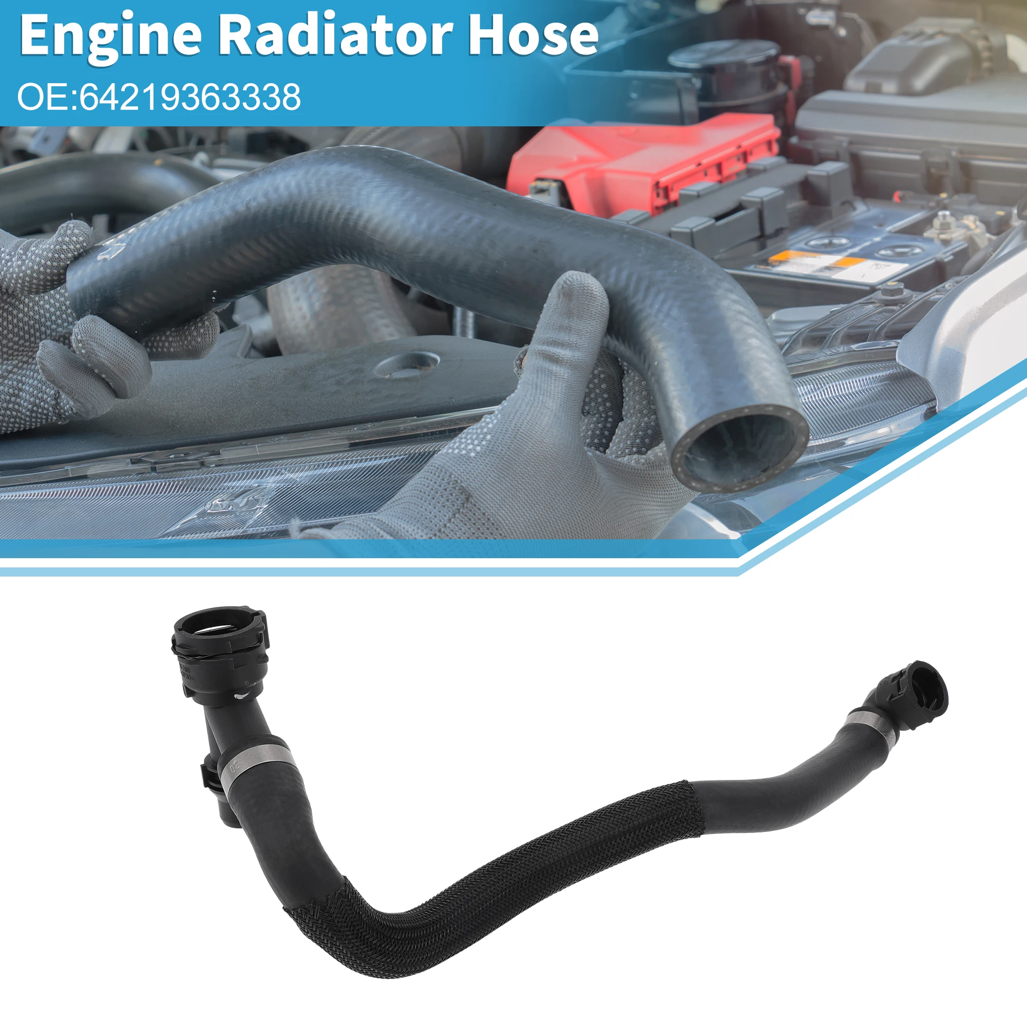 

UXCELL Engine Radiator Hose No.64219363338 for BMW 230i 2.0L 2017-2020 Rubber Black 1Pc