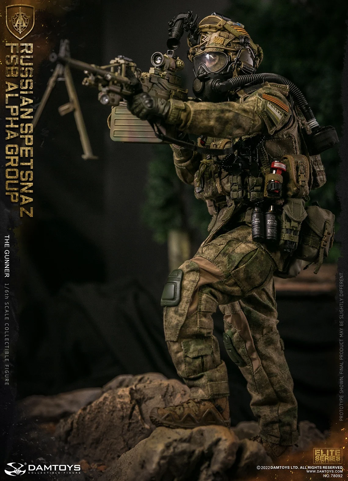 

DAMTOYS 78092 RUSSIAN SPETSNAZ FSB ALPHA GROUP Machine Gunner 1/6 Action Figure