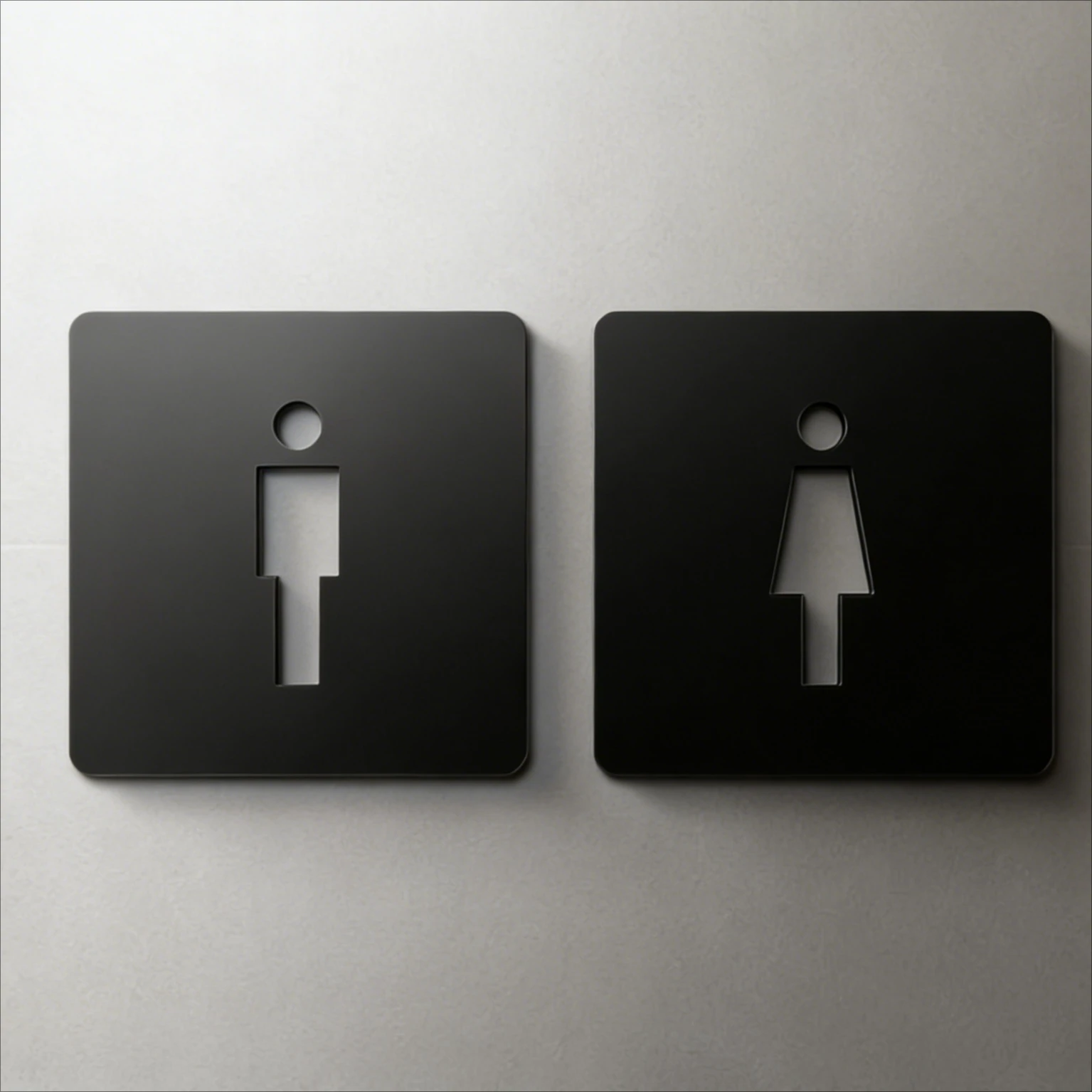 Men Women 3D Acrylic Bathroom Sign, Self-Adhesive Restroom Wall Decor for Hotel Restaurant, Holiday Gift