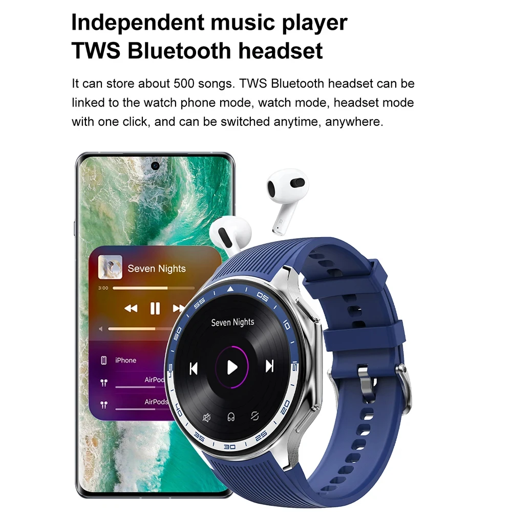 2024 Nowość dla OPPO Watch X Smart Watch 32G Pamięć Muzyka Wideo Połączenie Bluetooth Wodoodporny Smartwatch TWS Słuchawki dla Androida ios