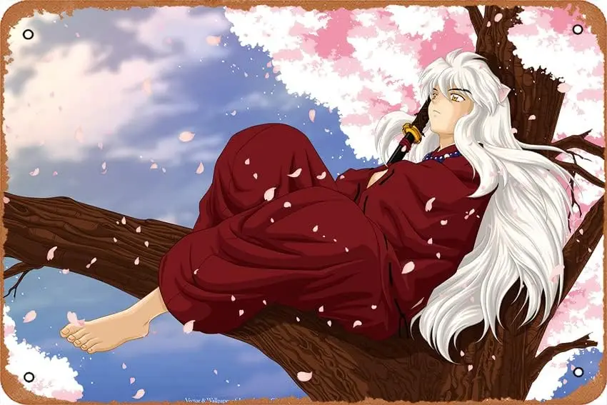 Anime, Inuyasha, Inuyasha (Character) Wall Decor Art Print Metallic tin Poster sign sign