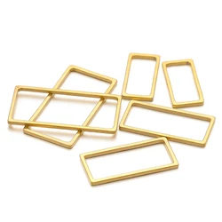 20/50pcs Stainless Steel Gold Plated Connectors Rectangle Charms Pendants For DIY Supplies Necklace Making Jewelry Accessories