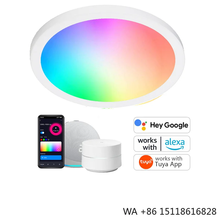 商業用天井モダン-スマートコントロールアプリ-google-alexa対応-調光可能-wifi-9w-24w-rgb-cct-ledダウンライト-家庭用-オフィス用