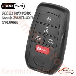 KEYECU 5 przycisków 314.3MHz dla Toyota RAV4 Prime 2021 2022 2023 2024 BZ4X Auto obudowa inteligentnego pilota z kluczykiem samochodowym Fob HYQ14FBX 231451-3041