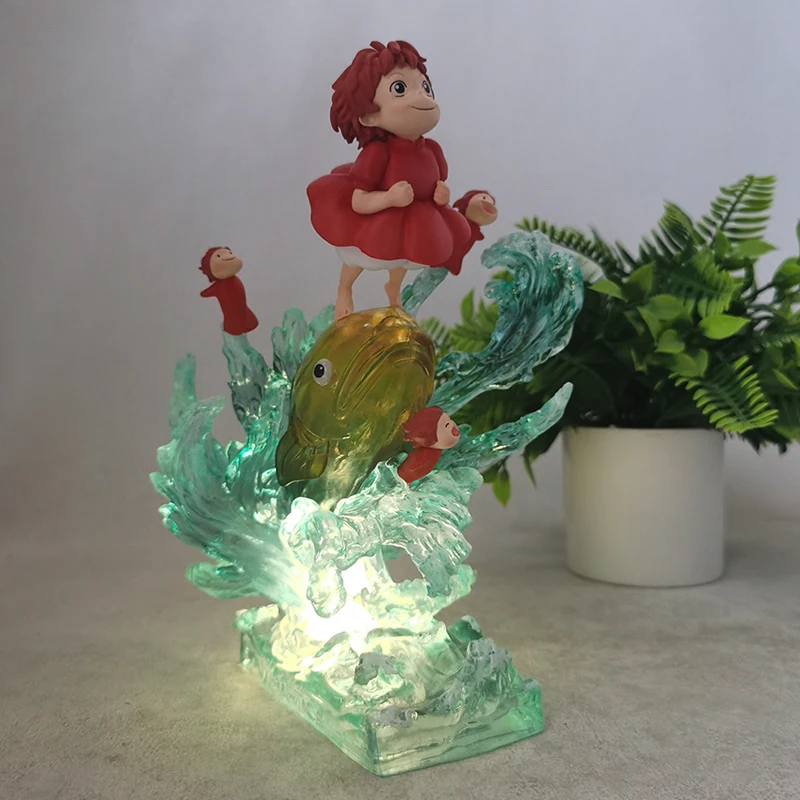 

21.5CM Cliffside Goldfish Princess Anime Merchandise Ornament Tabletop Kamii Figure Two-Dimensional Scene Model Toy Gift