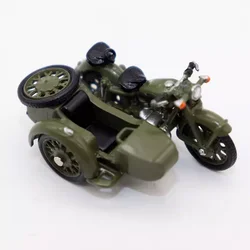 Diecast 1/64 Scale 750 Side Three Wheeled Motorcycle Alloy Simulation Model Ornament Toy Collection Display Gift Souvenir