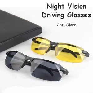 Очки ночного видения мужские антибликовые солнцезащитные очки для вождения в полуоправе для вождения уличные спортивные очки женские очки для дня и ночи