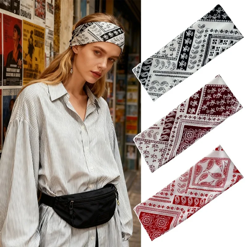 

1pcs Vintage Bandana Headband Women Adorable Retro Paisley Design Trendy Accessory Stylish Girls Headwear Daily Casual Outfits