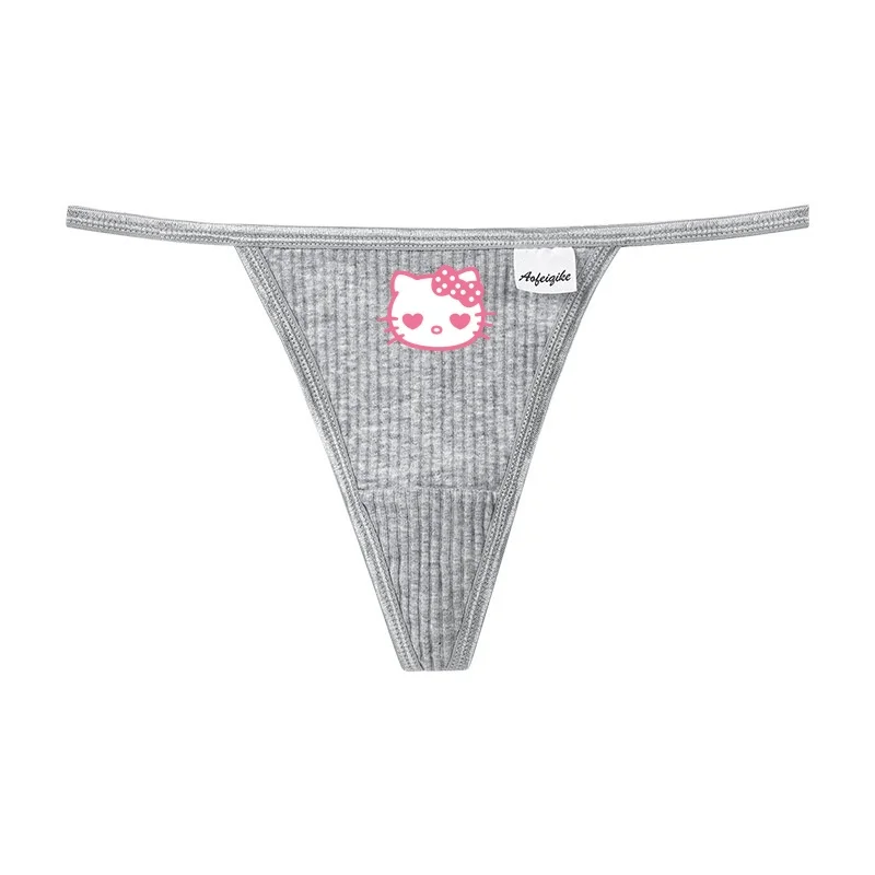 Hello Kitty Pure Cotton Sexy Thong Women\'s Low-waist Y2k Girls T-string Underwear Bikini Thin Strap Ladies Underwears Panties