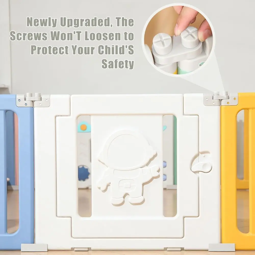 رواد فضاء كبير جدًا مكون من 14 لوحة للأطفال الصغار - سياج أمان ملون قابل للطي ومحمول #5