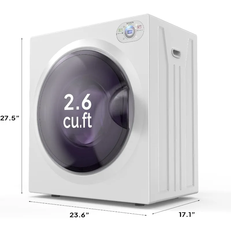 ROVSUN 2.6 Cu.Ft Portable Clothes Dryer, 1400W Fast Drying Front Load Tumble Laundry Dryer with Stainless Steel Tub