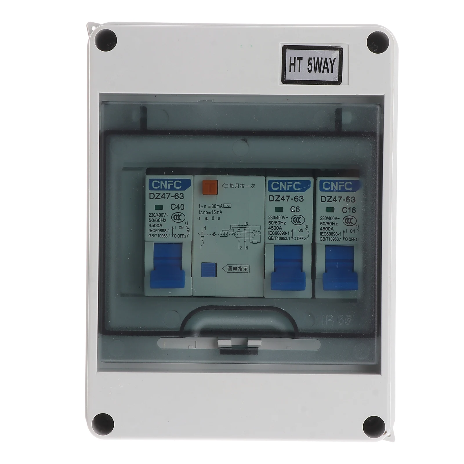 

Leakage Protector IP54 Miniature Circuit Breaker Ground Fault Interrupter 5 Capacity Rapid Tripping