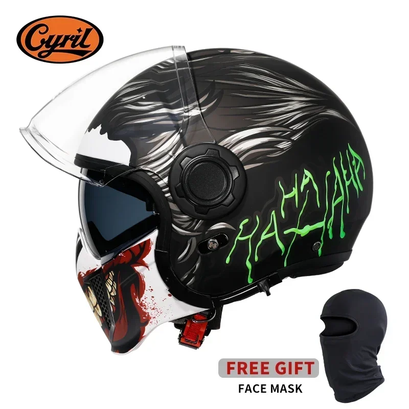 

Capacete De Moto Masculino CYRIL OP12A Modular Motorcycle Helmet Full Face Open Face Retro DOT ECE Approved