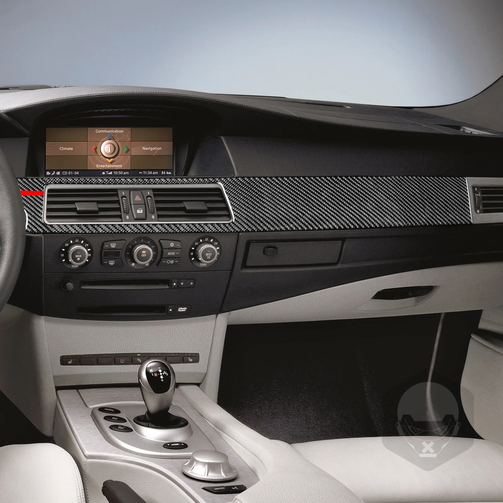 Instrument Right Side Panel Cover Trim Real Carbon Fiber Stickers For BMW 5 Series E60 2004 2005 2006 2007 Car Accessories