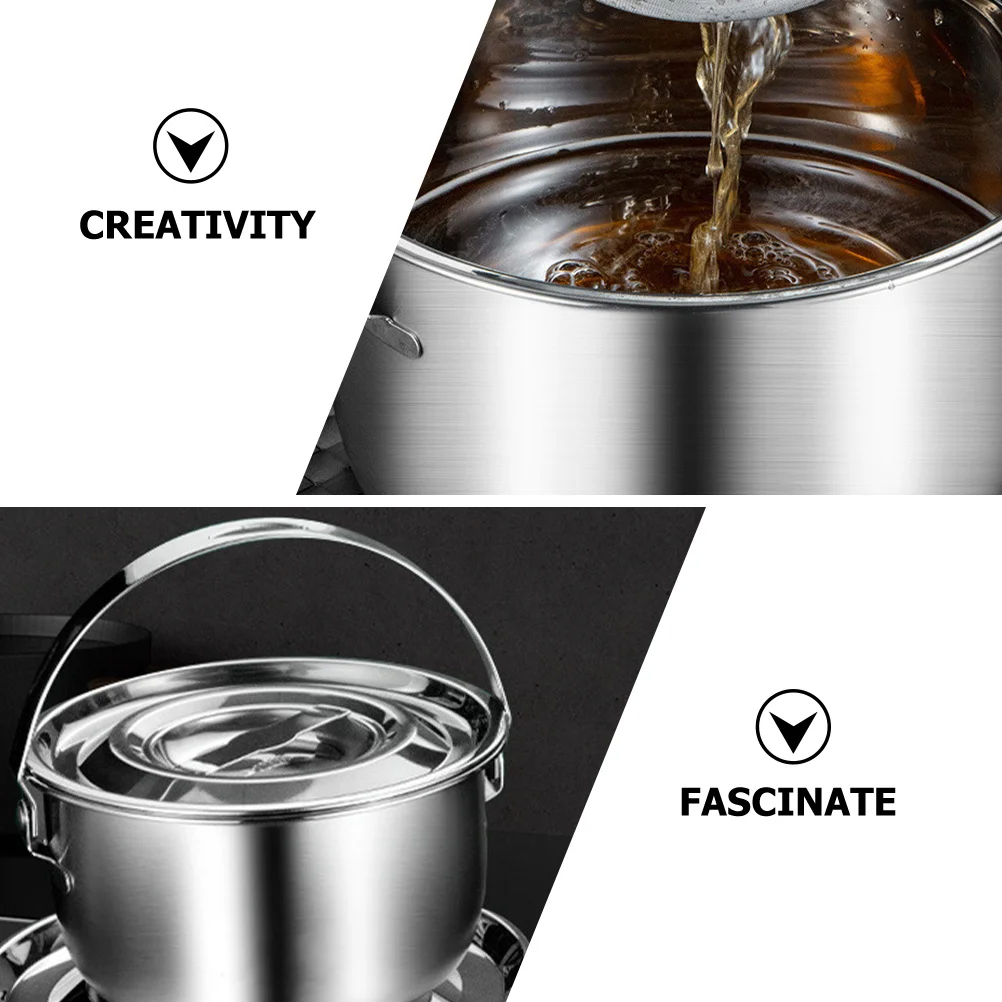 

Stainless Steel Pig Oil Container 4L Deep Thick Mixing Basin Salad Egg Pasta Storage Bowl Multi-Use Metal Container With Lid