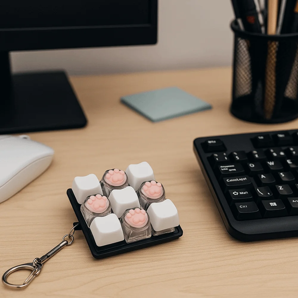 Tragbare 9 Tasten Zappeln Schlüsselbund Tasten Taste Keycap Finger Tastatur Kappe DIY Tastatur Relief Stress Clicker Spielzeug Erwachsene Spielzeug