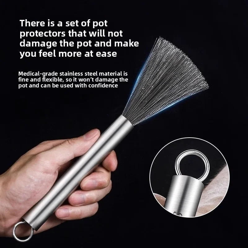 Multi-functional Cleaning Brush Hanging Washing Tool for Kitchen Sink Pans Scrubber Gadget Stainless Steel Pot Brush Long Handle