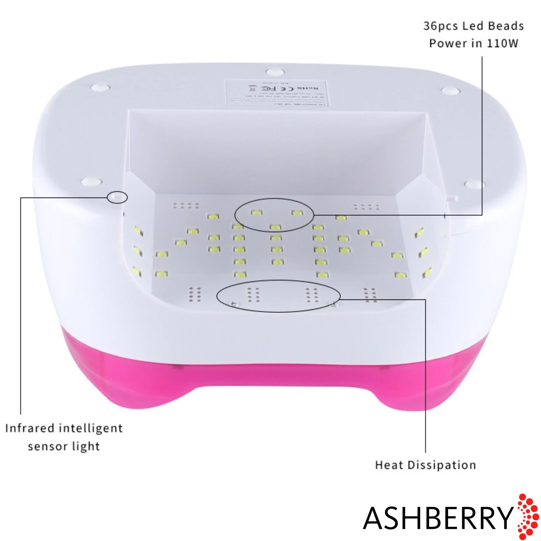 36W Nail Dryer, Pro UV LED Nail Lamp with 5 Storage Units Gel Nail Polish Kit, Fast Curing Nail Dryer for Acrylic Nails