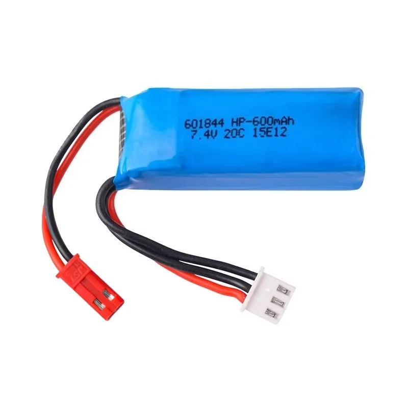 7.4V 600mAh 20C Lipo Battery 601844 for WLtoys P929 P939 K969 K979 K989 K999 RC Car High Quality Replacement Battery